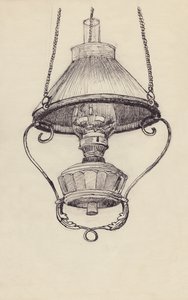 Paraffinlampa, c1950. av Shirley Markham