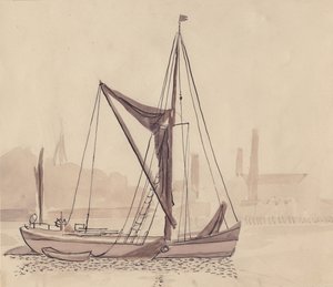 Thames pråm, 1951. av Shirley Markham