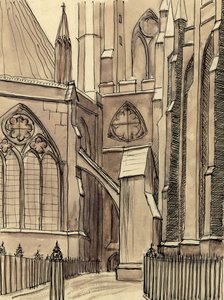 Kapitelhuset, Westminster Abbey, London, c1950. av Shirley Markham
