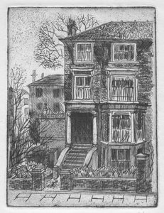 "Huset tvärs över gatan", 1951. av Shirley Markham