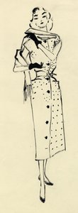 Kvinna i prickig klänning, c1950. av Shirley Markham