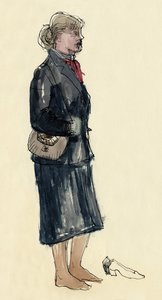 Kvinna i strumpor, 1953.