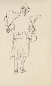 Kvinna som läser en tidning, c1950. av Shirley Markham