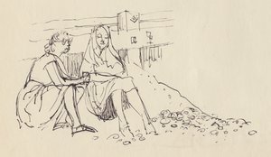 Kvinnor på stranden, Englands sydkust, c1950. av Shirley Markham