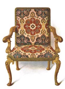 Förgylld stol klädd i handarbete, 1906 av Shirley Charles Llewellyn Slocombe