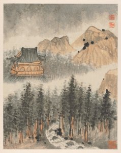 Minner om Qinhuai-floden av Shitao