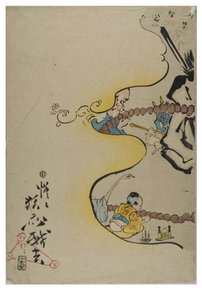 Comic.100 Turns of the Rosery från 100 Wildnesses av Kyosai av Shofu Kyosai