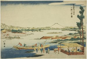 Kawasaki vid Rokugo River C vid Kawasaki ad (tokaido)”