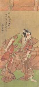 Ichikawa Danjuro V 1741-1806 med svärd och fläkt, 1771. av Shunsho