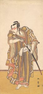 Ichikawa Danzo III som en samuraj som drar ett svärd, ca. 1772.