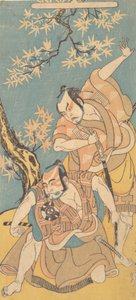 Scen ur dramat Otokoyama Yunzei Kurabe, 12:e månaden, 1768. av Shunsho