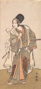 Stående figur av en skådespelare från familjen Ichikawa, troligen Danjuro IV, 1726-1792. av Shunsho
