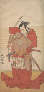 Skådespelaren Ishikawa Danjuro V utför en Shibaroku-akt med ett draget svärd i handen..., ca. 1781. av Shunsho