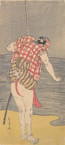 Skådespelaren Otani Hiroemon III som Man Ready to Wade into the Sea with a Drawn Sword, ca. 1775. av Shunsho