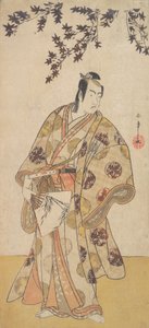 Den tredje Ichikawa Yaozo som en Daimyo som står under ett lönnträd, ca. 1783. av Shunsho