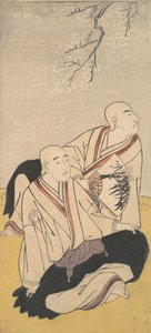 Den tredje Sawamura Sojuro och den andra Ichikawa Monnosuke som buddhistiska munkar, 1791. av Shunsho