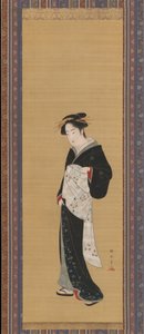 Kvinna i en svart kimono, 1783-89.