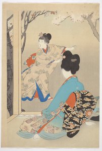 Three Blooming Cherry Trees, från serien "Beauties of the 12 Months" av Shuntei Miyagawa