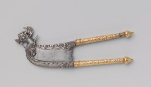 Betelnötsskärare, ca 1690-1720 (järn och guld)