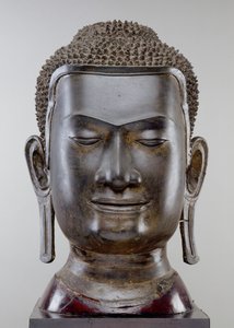 Buddha Head, Ayutthaya-kultur, U Thong-stil (brons)