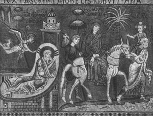 Dröm om Josef och flyg till Egypten (mosaik)