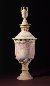 Begravningsvas (Lebes Gamikos), c.250-225 f.Kr. (keramik med färg och förgyllning) av Sicilian School
