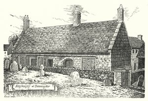 Almshouses at Beaminster (gravyr) av Sidney Heath