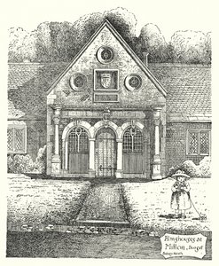 Almshouses i Milton, Dorset (gravyr) av Sidney Heath