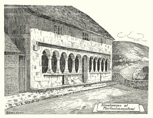 Almshouses at Mortonhampstead (gravyr) av Sidney Heath