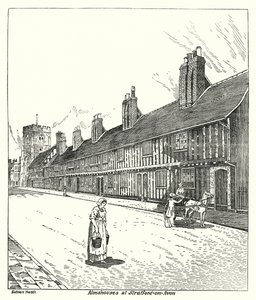 Almshouses i Stratford-on-Avon (gravyr) av Sidney Heath