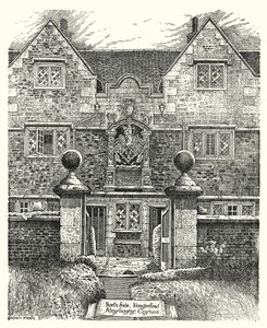 North Side, Hungerford Almshouses, Corsham (gravyr) av Sidney Heath