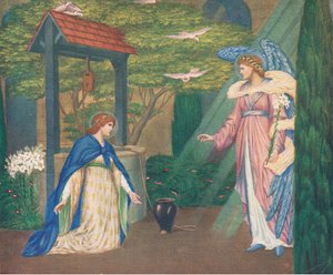 Mary vid brunnen. "Hej, jungfru Maria, full av nåd!"