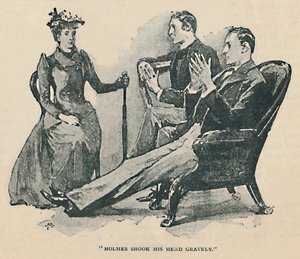 Holmes skakade allvarligt på huvudet, 1892 av Sidney Paget