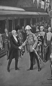 Kung Edward välkomnade president Loubet den 6 juli 1903 av Sidney Paget