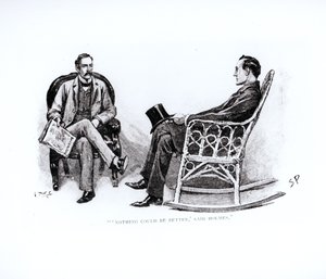 "Inget kunde vara bättre, sa Holmes", illustration från "The Stockbroker