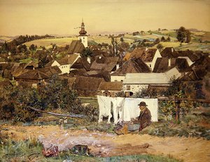Oberosterreichisches Dorf (Övre österrikiska byn) av Sidonie Springer