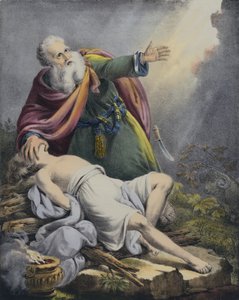 Abraham offrar sin son Isak (färgad gravyr) av Siegfried Detler Bendixen