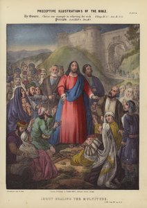 Kristus helar mängden (färgad gravyr) av Siegfried Detler Bendixen