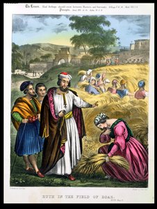 Ruth in the Field of Boaz, från en bibel tryckt av Edward Gover, 1870-talet