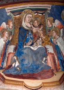 Virgin and Child Detail - Fresco of the School of Siena av Sienese School
