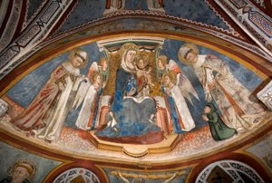 Virgin and Child Fresco of the School of Siena av Sienese School