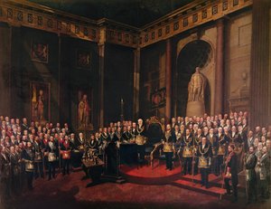 Mottagandet av HKH Prinsen av Wales som tidigare stormästare, 1 december 1869 av Sigismund Rosenthal