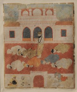 Guru Nanak Dev ji står mitt bland anhängare av Sikh School