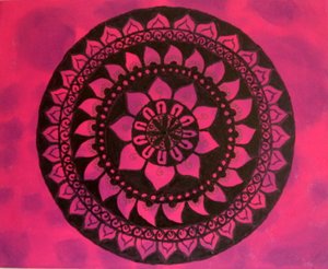 Mandala i rosa och lila av Sil A