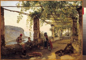 Landskap nära Sorrento på Amalfikusten Målning av Silvestre Shchedrine (1791-1830) 1826