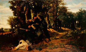 Bakhåll av Bersaglieri (soldater), av Silvestro Lega (1826-1895).