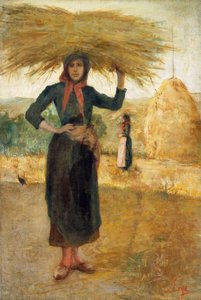 Hömakare, cirka 1890, av Silvestro Lega (1826-1895), olja på duk av Silvestro Lega