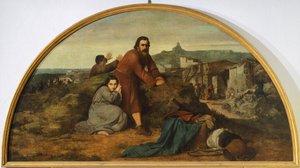 Jordbävningens lunett, av Silvestro Lega (1826-1895), Canton Oratory, Modigliana, Emilia Romagna av Silvestro Lega