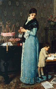 Mother, av Silvestro Lega (1826-1895)
