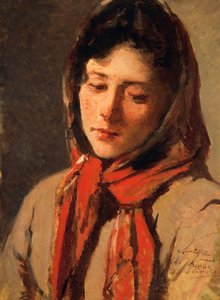Bondflicka (skurkaktig kvinna), av Silvestro Lega (1826-1895) av Silvestro Lega
